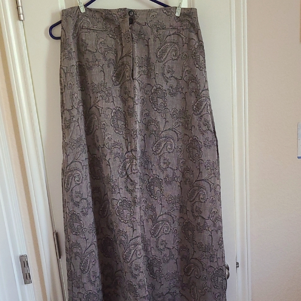 J. Jill Gray Floral A-Line Skirt